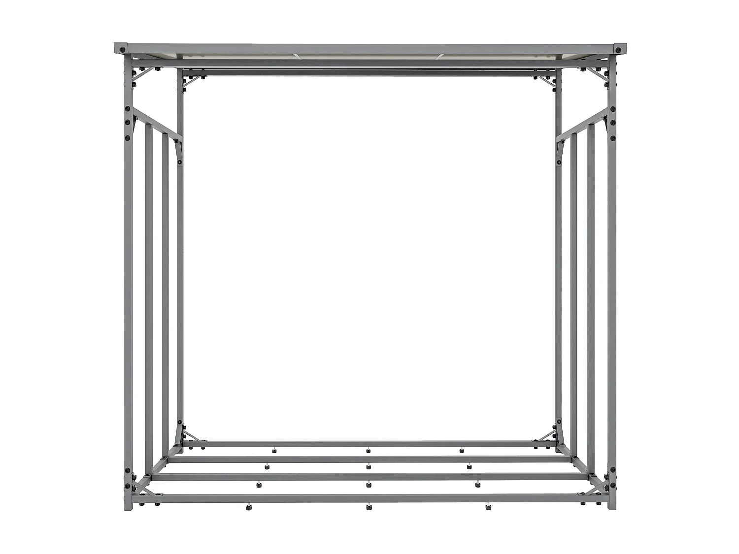 Etagère bois de cheminée - Métal - 143 x 70 x 145cm - Anthracite - Ruston