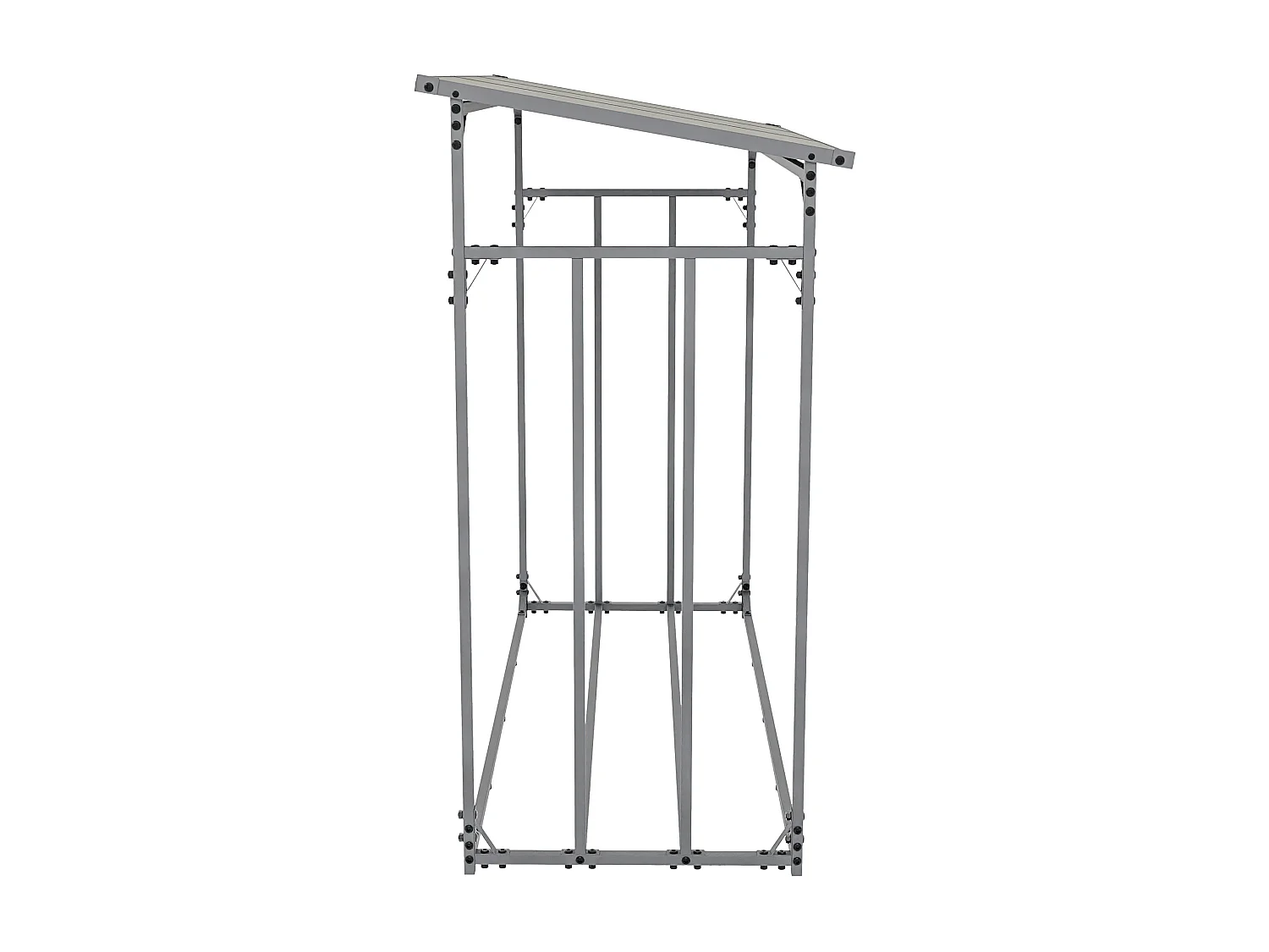 Etagère bois de cheminée - Métal - 143 x 70 x 145cm - Anthracite - Ruston