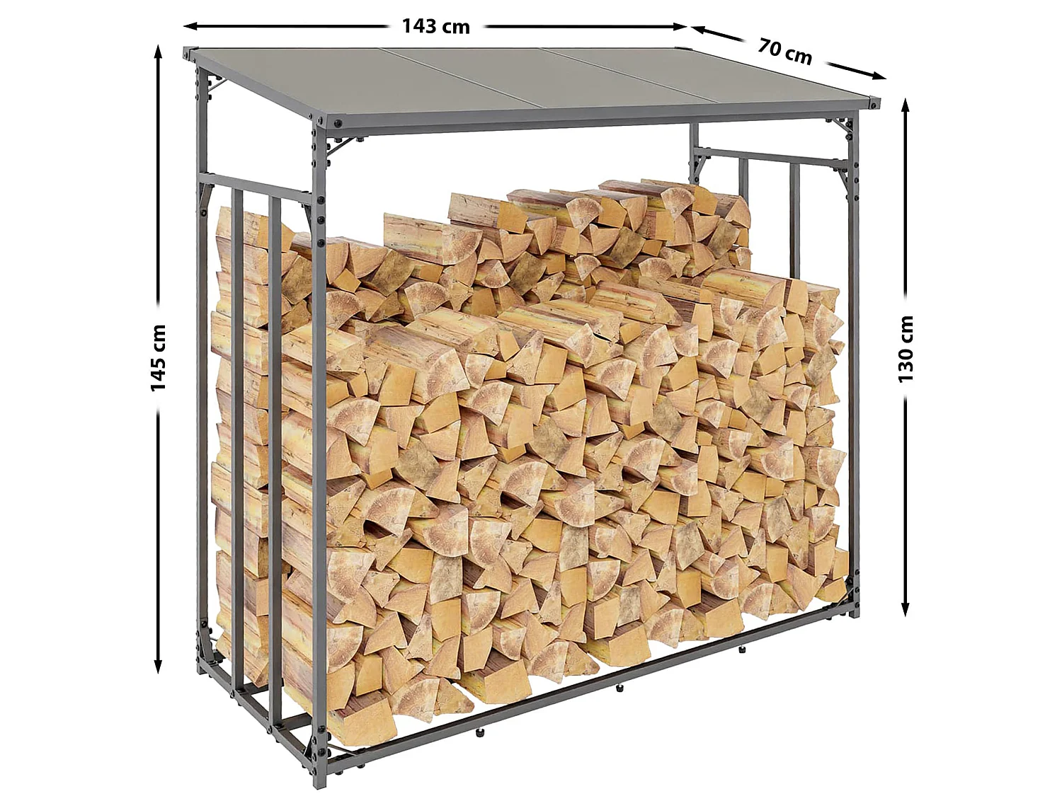 Etagère bois de cheminée - Métal - S - Anthracite - Ruston