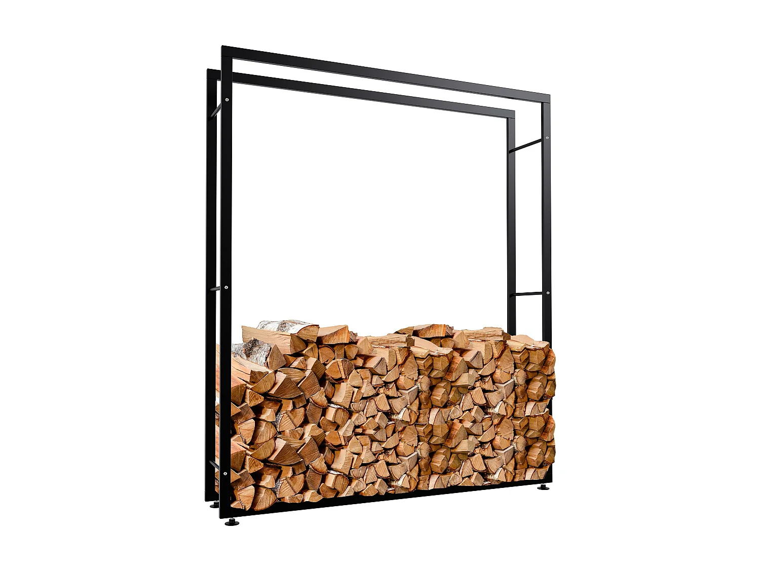 Brandhoutrek  - Metaal - 25x150x175 cm - zwart - Keri V2