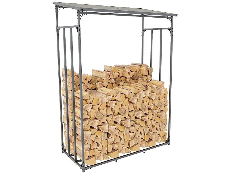 Kaminholzregal - Metall - L - anthrazit - Ruston