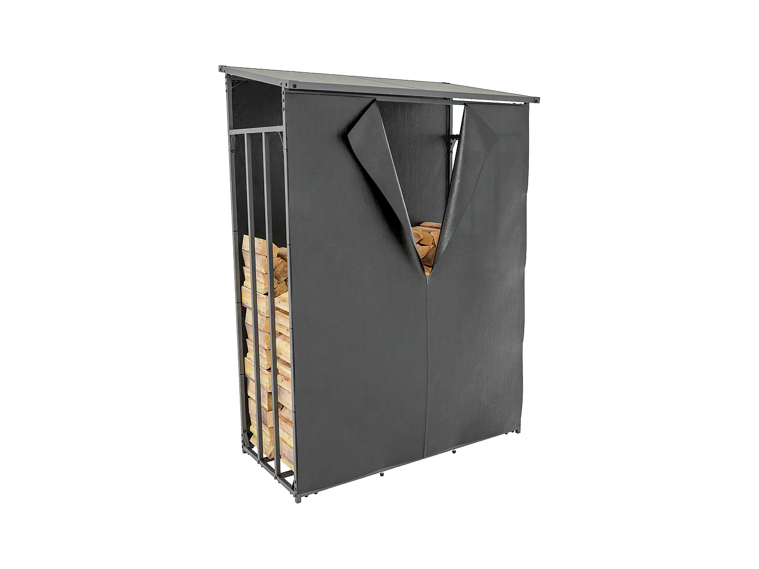 Etagère bois de cheminée - Métal - L - Anthracite - Ruston