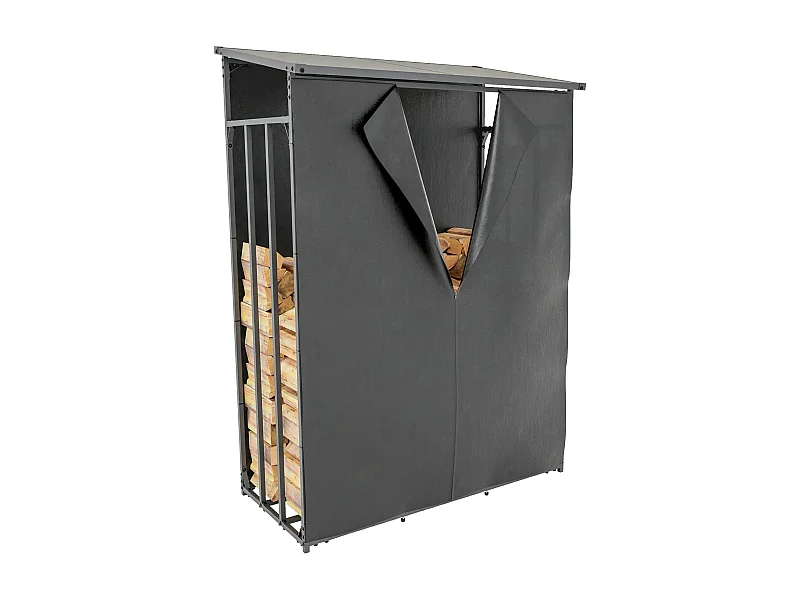 Etagère bois de cheminée - Métal - L - Anthracite - Ruston