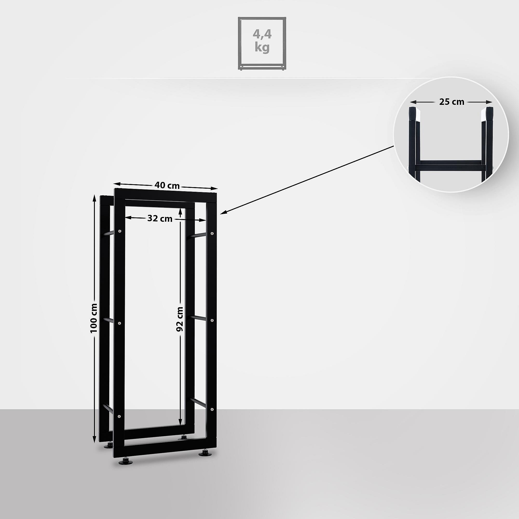 Étagère à Bois De Cheminée, Kreta, Porte Bûches Design, 100 X 25 X 40