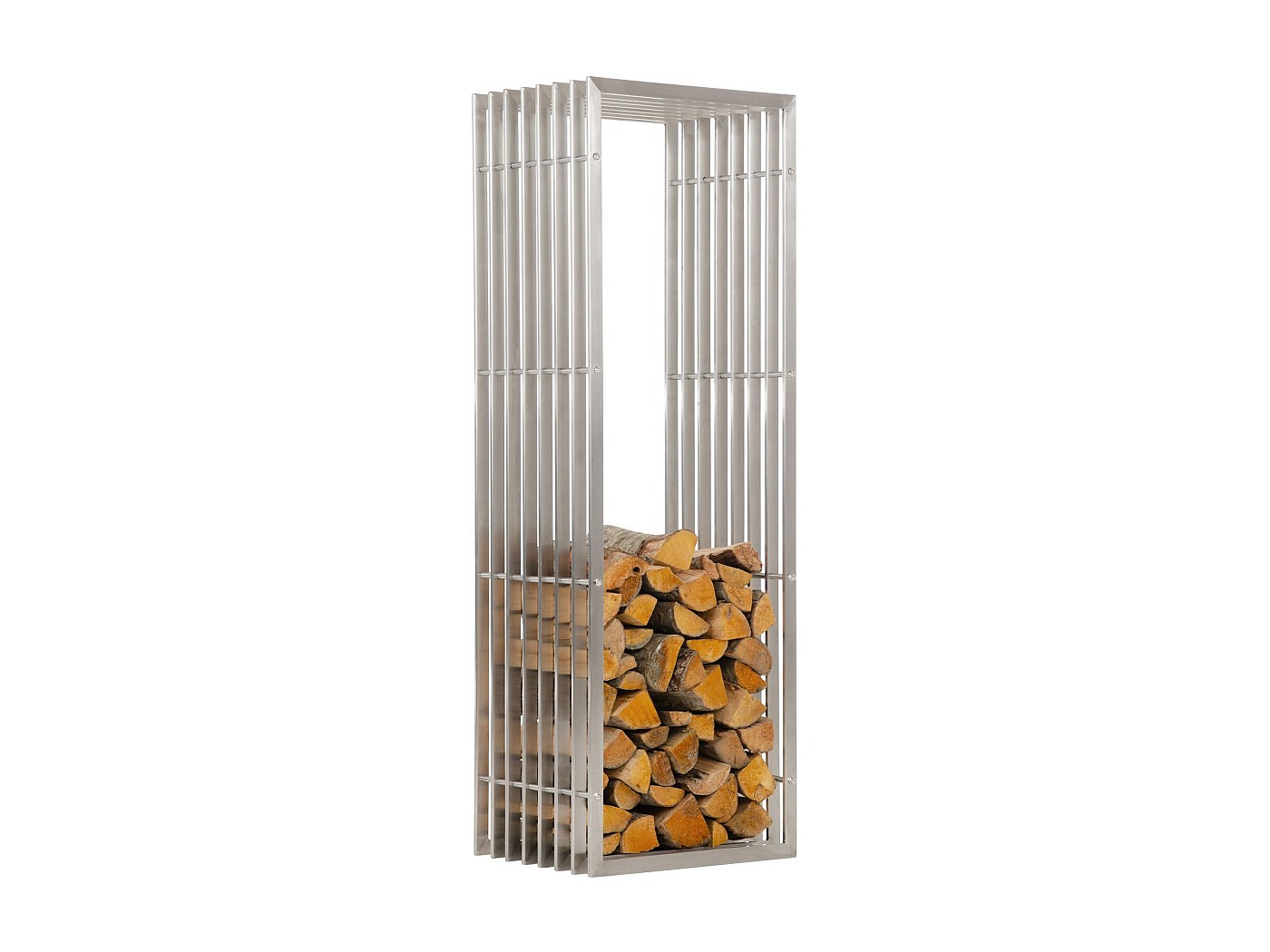 Etagère bois de cheminée - Métal - 50 x 40 x 100cm - Acier inoxydable