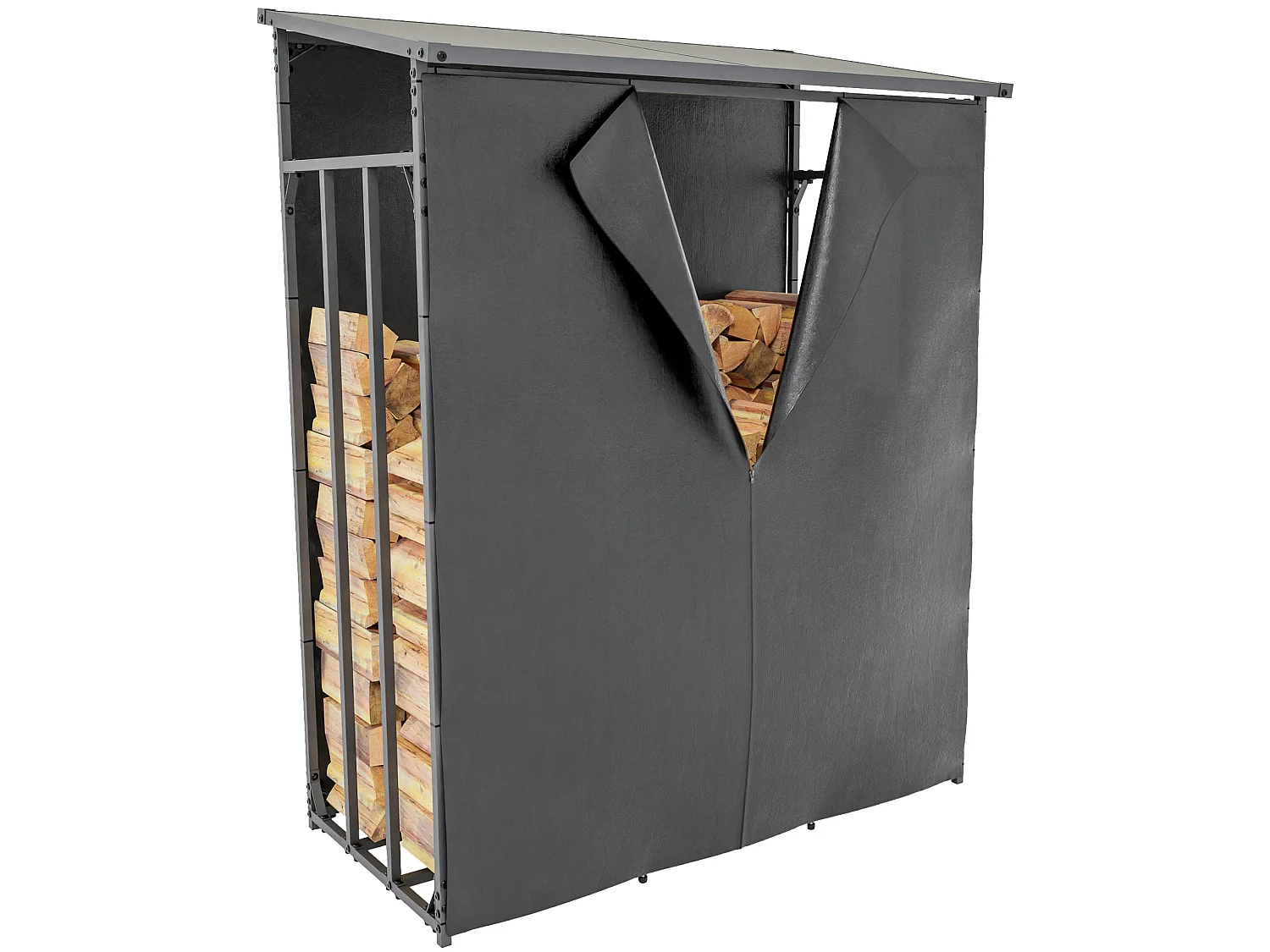 Etagère bois de cheminée - Métal - M - Anthracite - Ruston