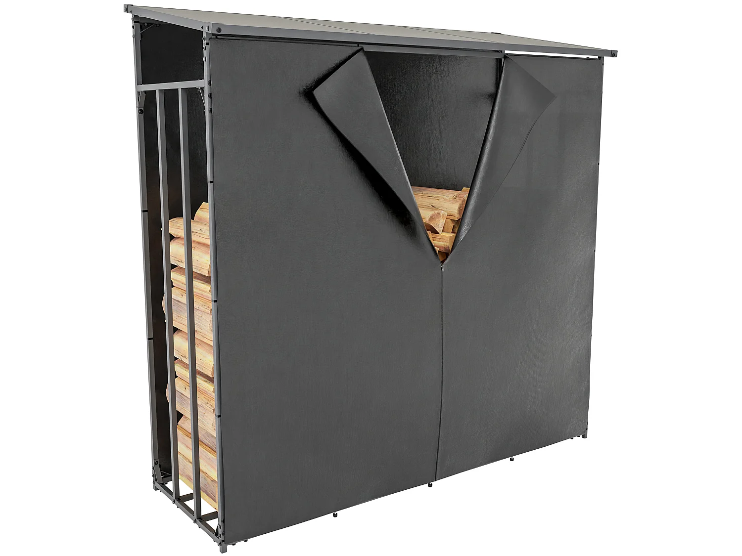 Kaminholzregal - Metall - XXL - anthrazit - Ruston