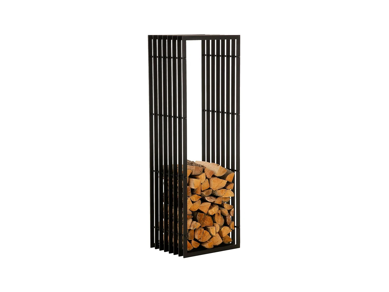 Etagère bois de cheminée - Métal - 50 x 40 x 150cm - Noir-mat - Irving