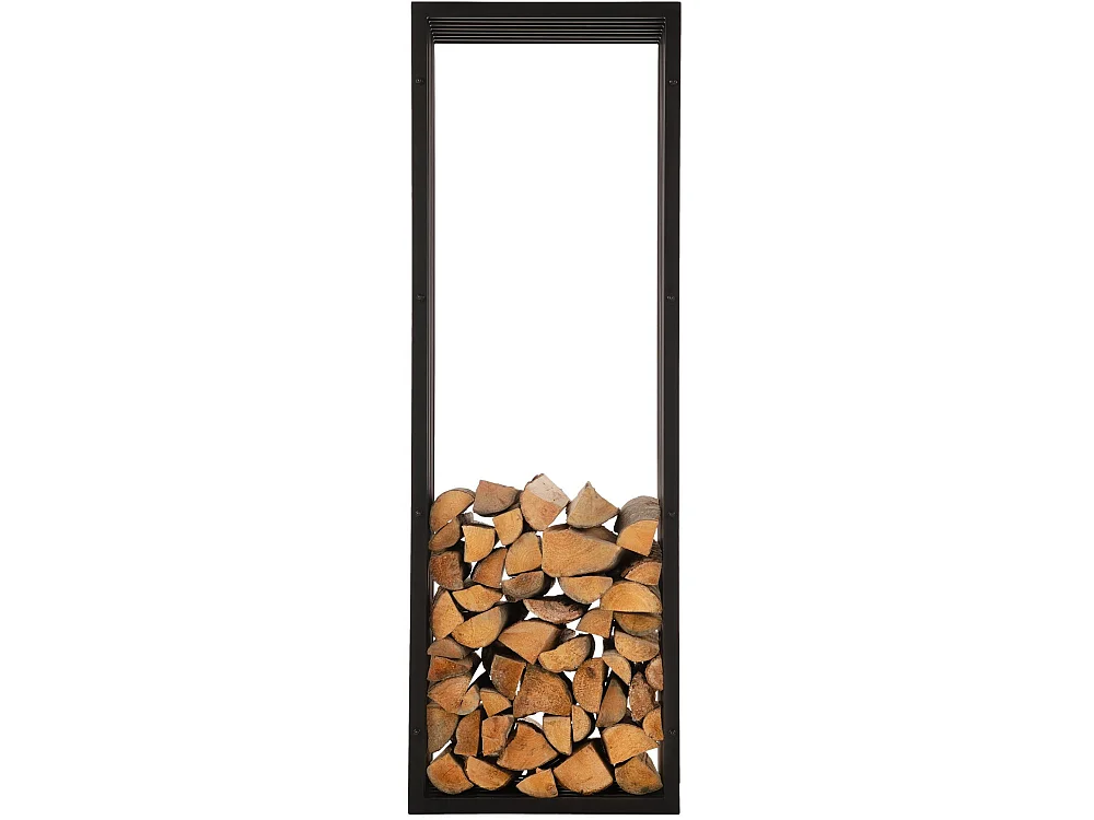 Etagère bois de cheminée - Métal - 50 x 40 x 150cm - Noir-mat - Irving
