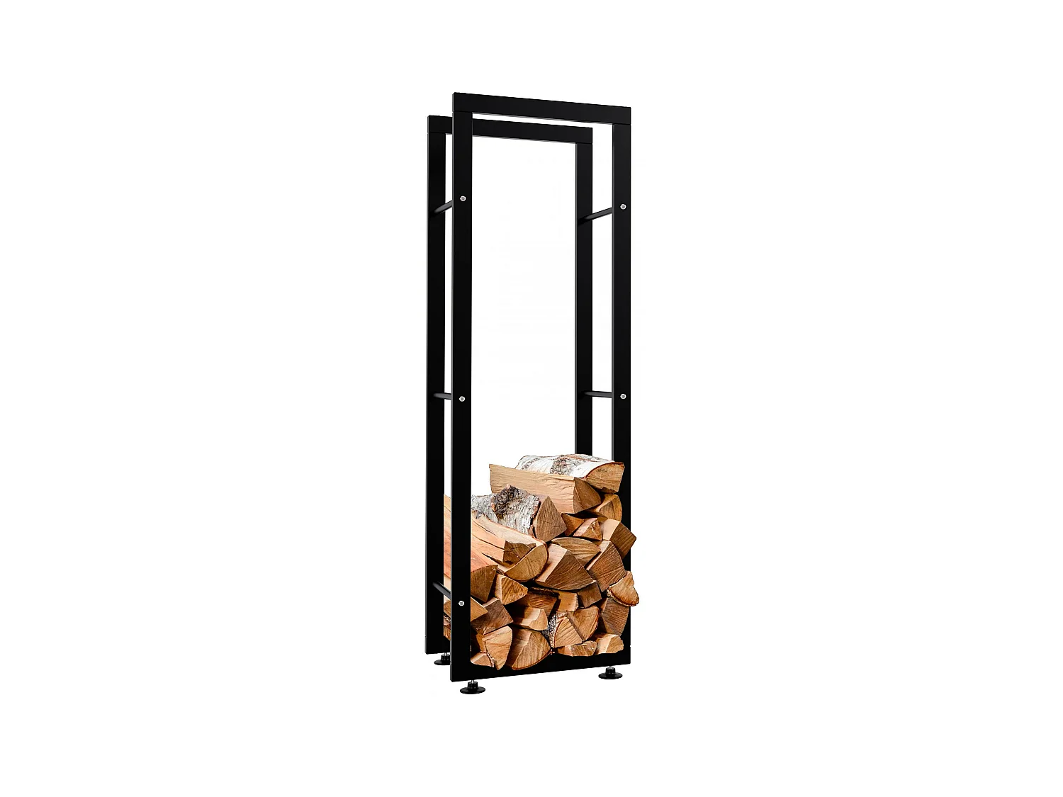 Etagère bois de cheminée - Métal - 25x40x125 cm - Noir - Keri V2