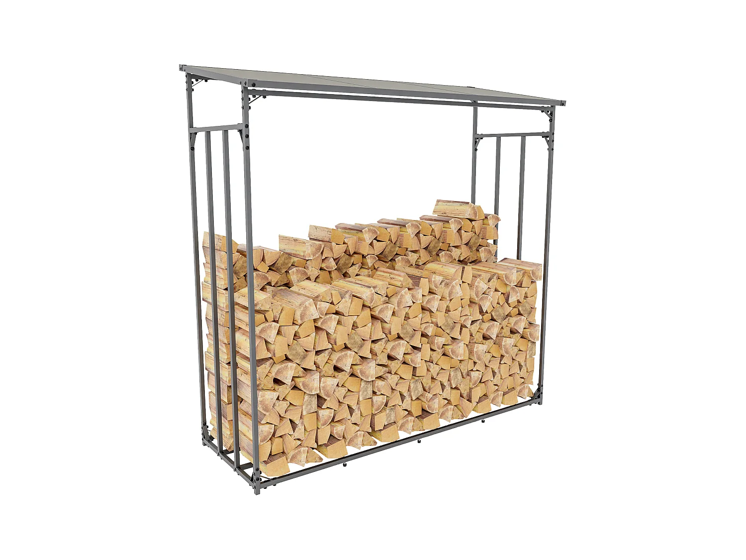 Etagère bois de cheminée - Métal - XXL - Anthracite - Ruston