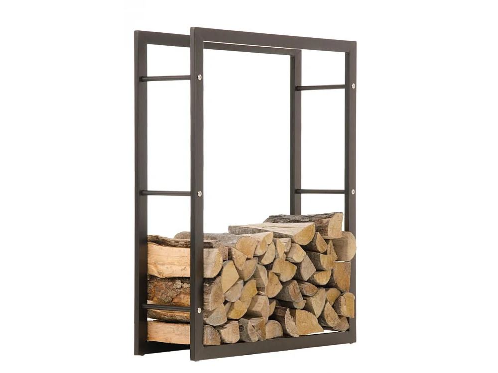 Brandhoutrek  - Metalen - 80 x 25 x 100cm - mat zwart - Keri