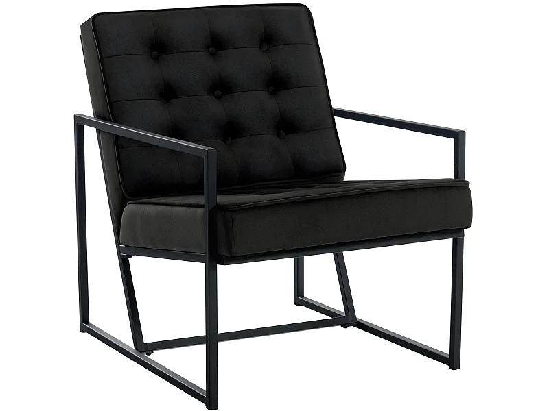 Chaise longue - Velours - Noir - Avon