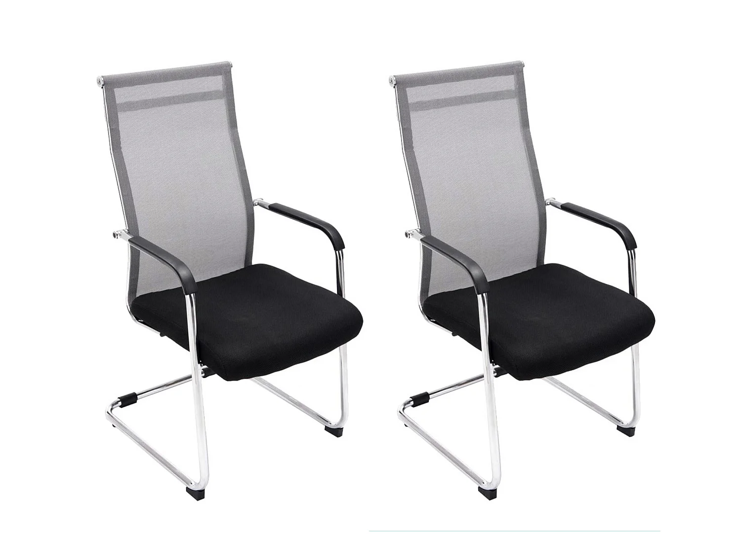 Lot de 2  chaise salle à manger - Similicuir & Nature - Gris - Brenda
