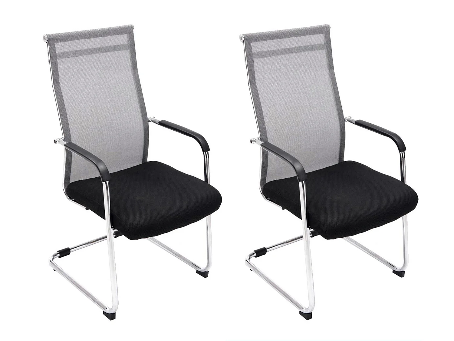 Lot de 2  chaise salle à manger - Similicuir & Nature - Gris - Brenda