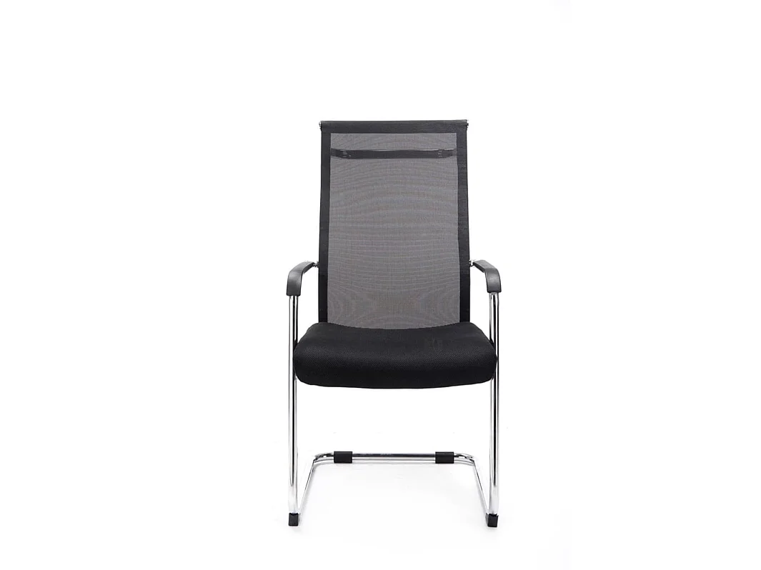 Lot de 2  chaise salle à manger - Similicuir & Métal chromé - Noir - Brenda