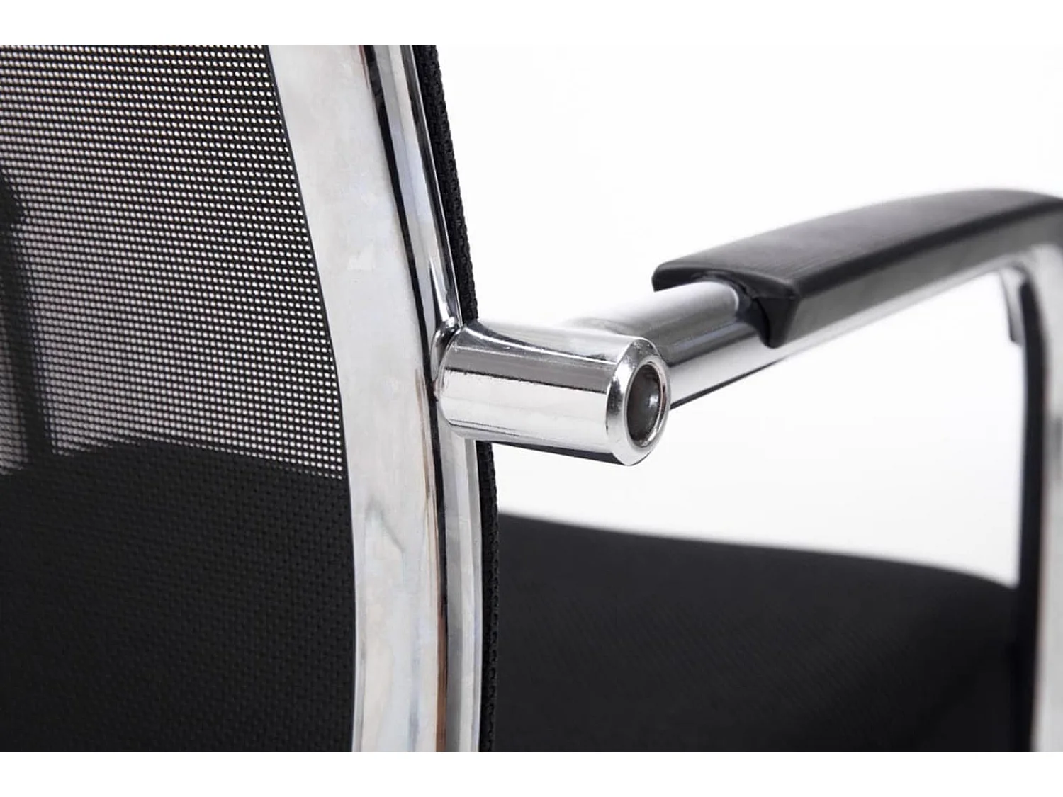 Lot de 2  chaise salle à manger - Similicuir & Métal chromé - Noir - Brenda