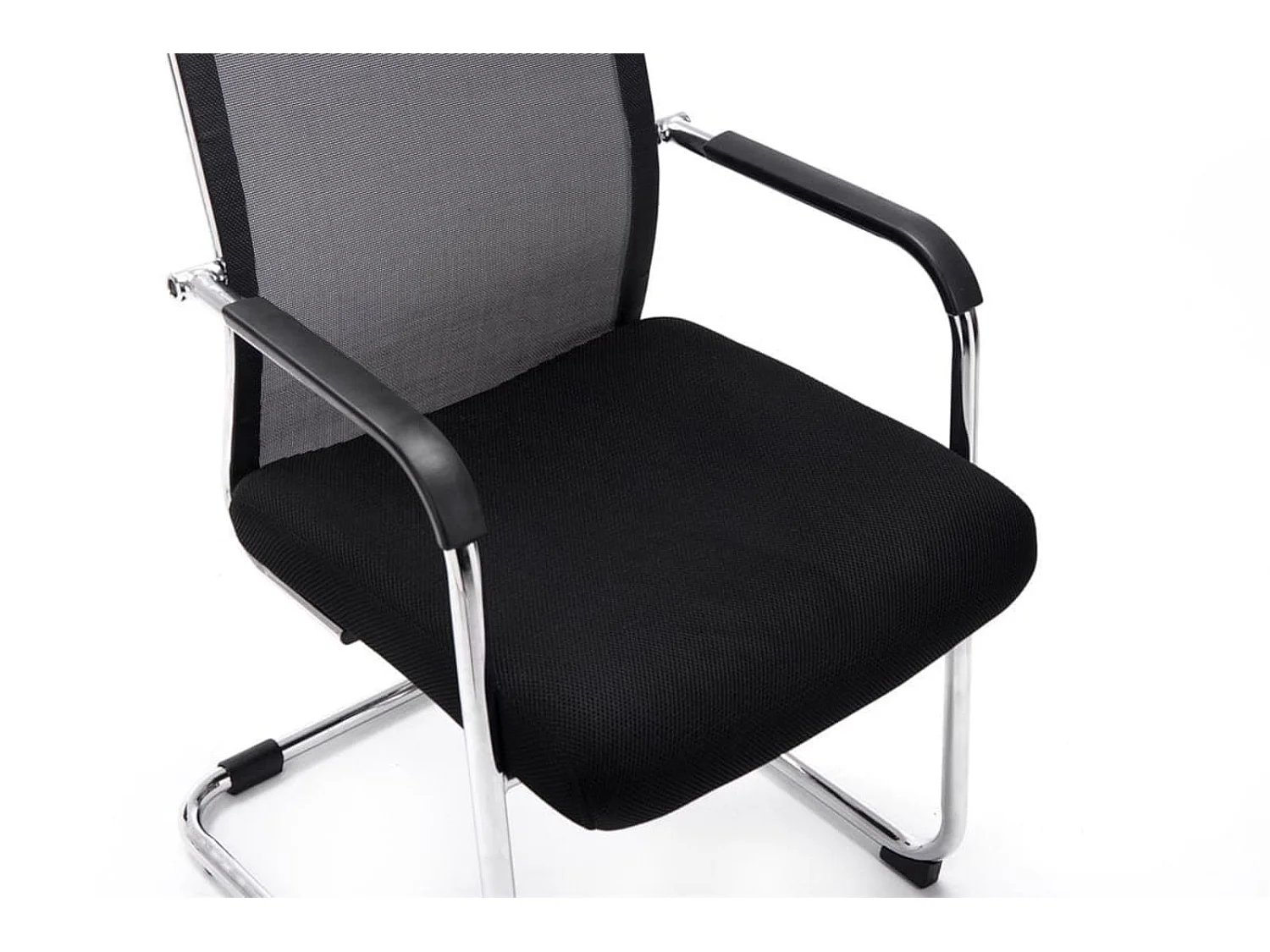 Lot de 2  chaise salle à manger - Similicuir & Métal chromé - Noir - Brenda