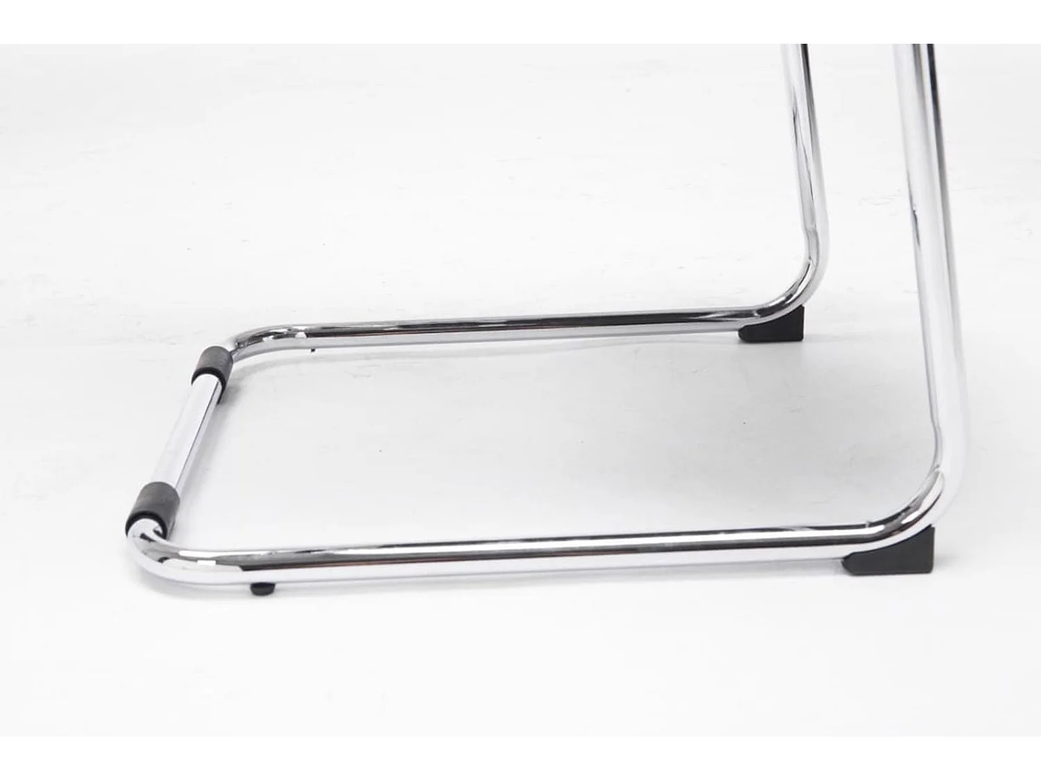 Lot de 2  chaise salle à manger - Similicuir & Métal chromé - Noir - Brenda