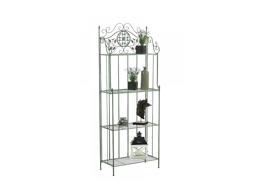 Étagères sur pied - Métal - 66 x 32 x 175cm - Vert antique - Flora
