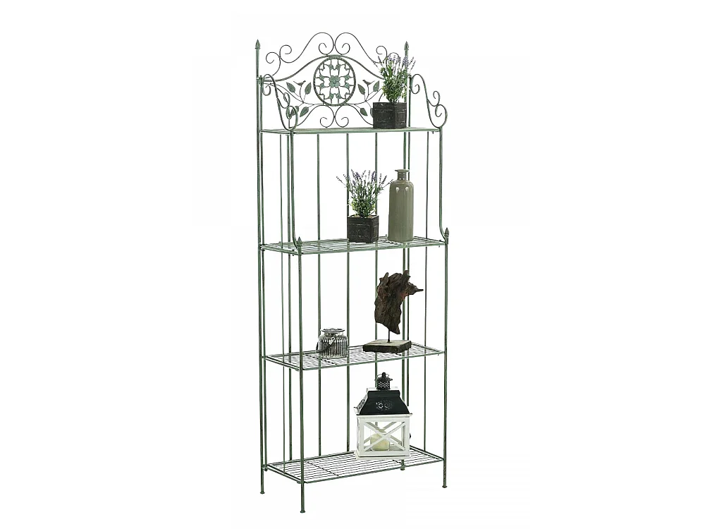 Scaffale in piedi - Metallo - 66 x 32 x 175cm - verde antico - Flora