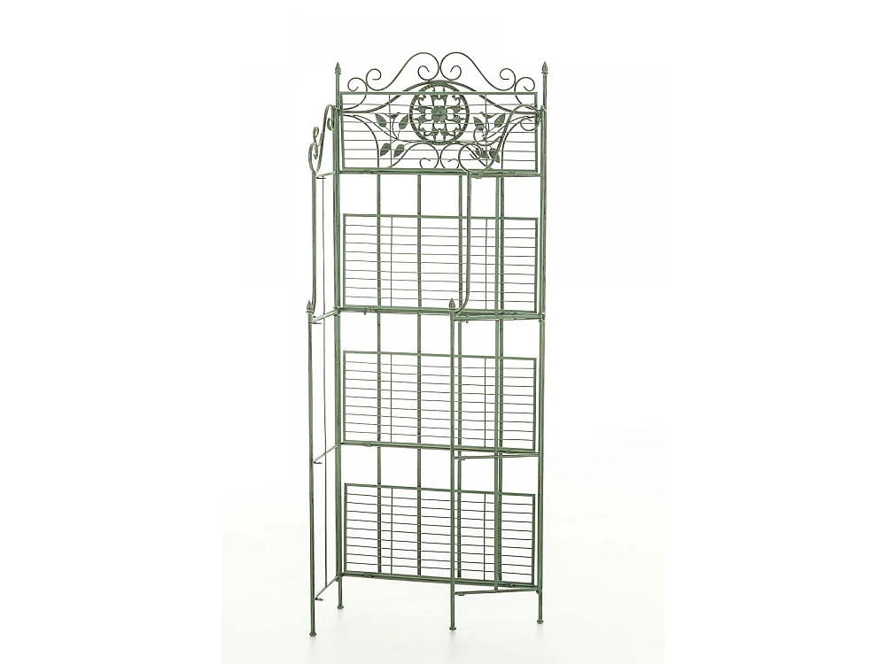 Scaffale in piedi - Metallo - 66 x 32 x 175cm - verde antico - Flora