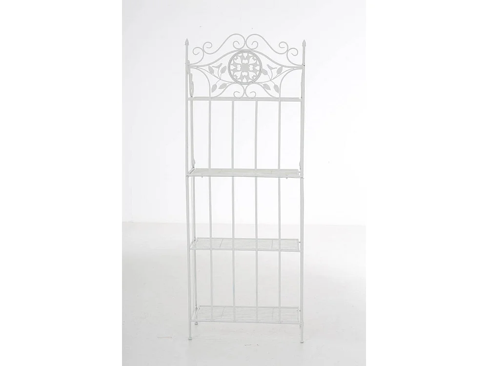 Étagères sur pied - Métal - 66 x 32 x 175cm - Blanc - Flora