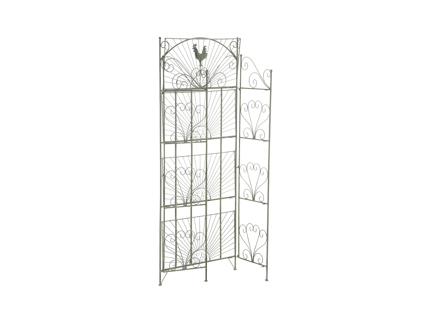 Étagères sur pied - Métal - 61.5 x 33 x 153cm - Vert antique - Mia