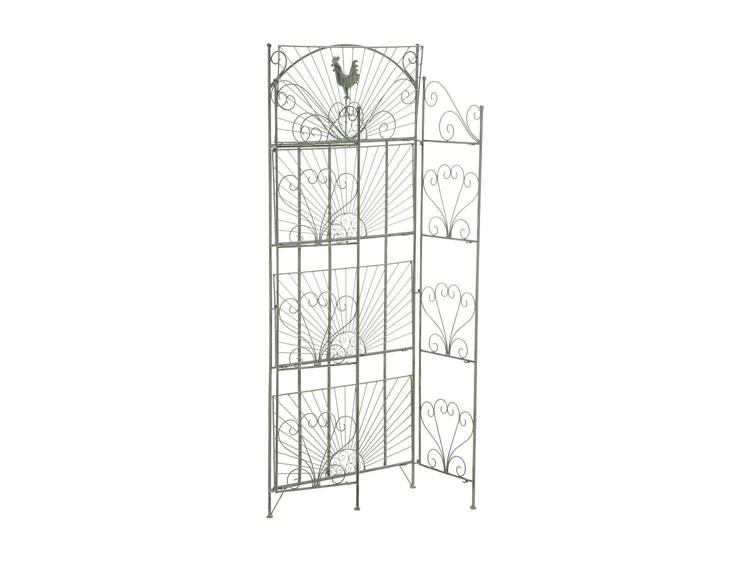 Étagères sur pied - Métal - 61.5 x 33 x 153cm - Vert antique - Mia