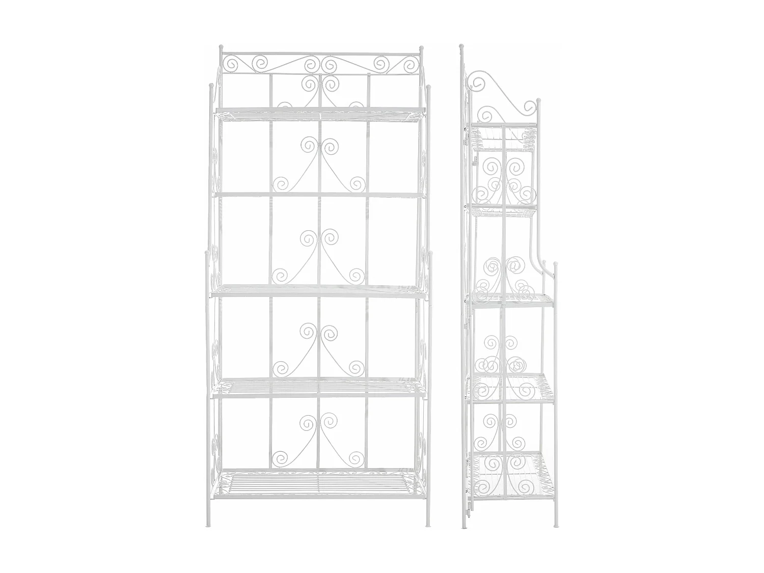 Staande plank - Metaal - 74.5 x 34.5 x 173cm - wit - Ciara