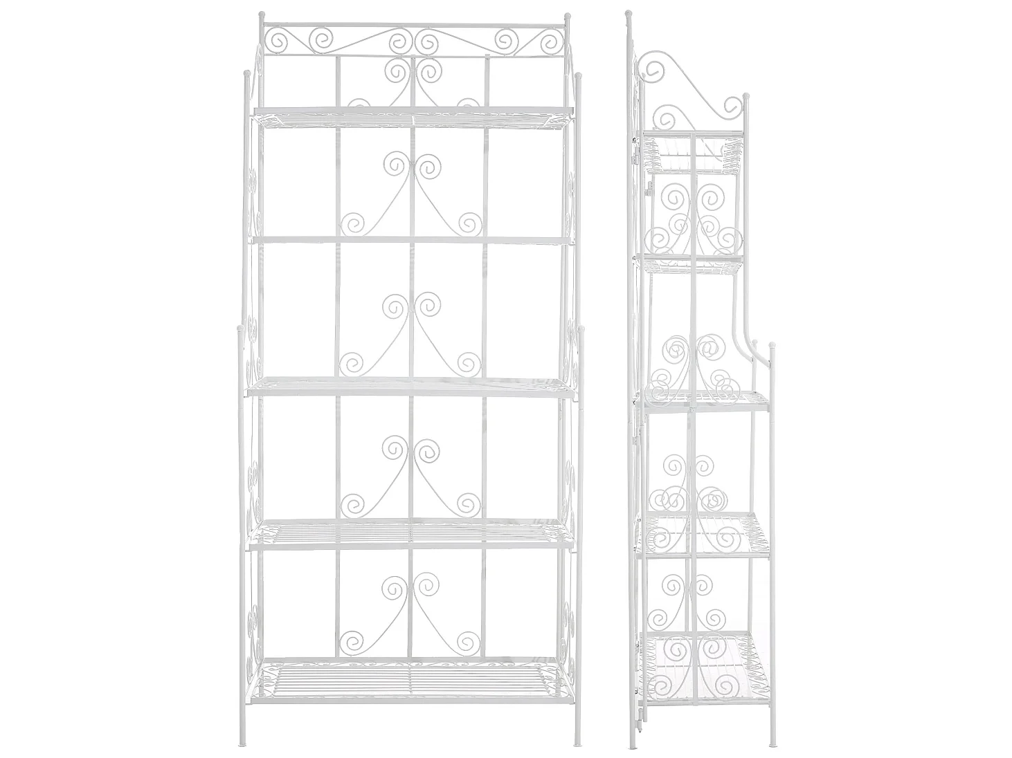 Étagères sur pied - Métal - 74.5 x 34.5 x 173cm - Blanc - Ciara