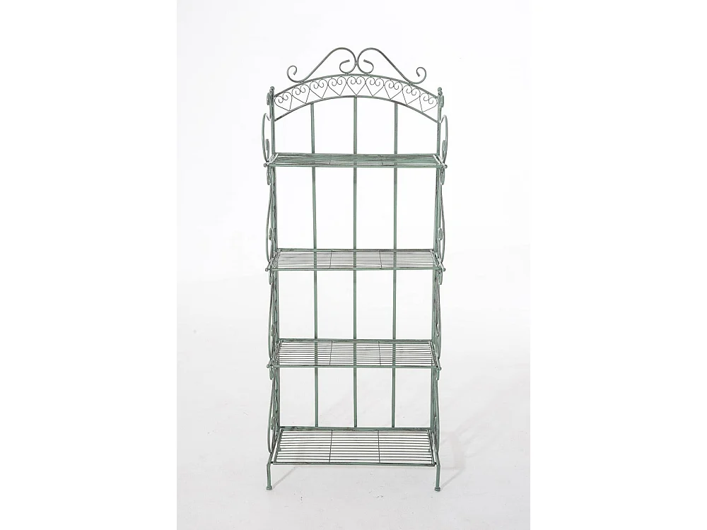 Staande plank - Metalen - 61 x 33 x 153cm - antiek/groen - Antje