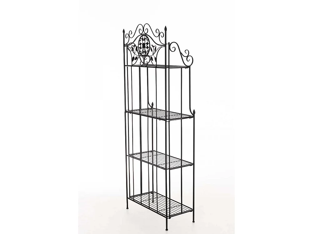 Standregal - Metall - 66 x 32 x 175cm - schwarz - Flora