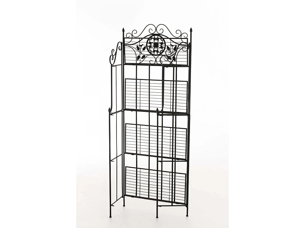 Standregal - Metall - 66 x 32 x 175cm - schwarz - Flora