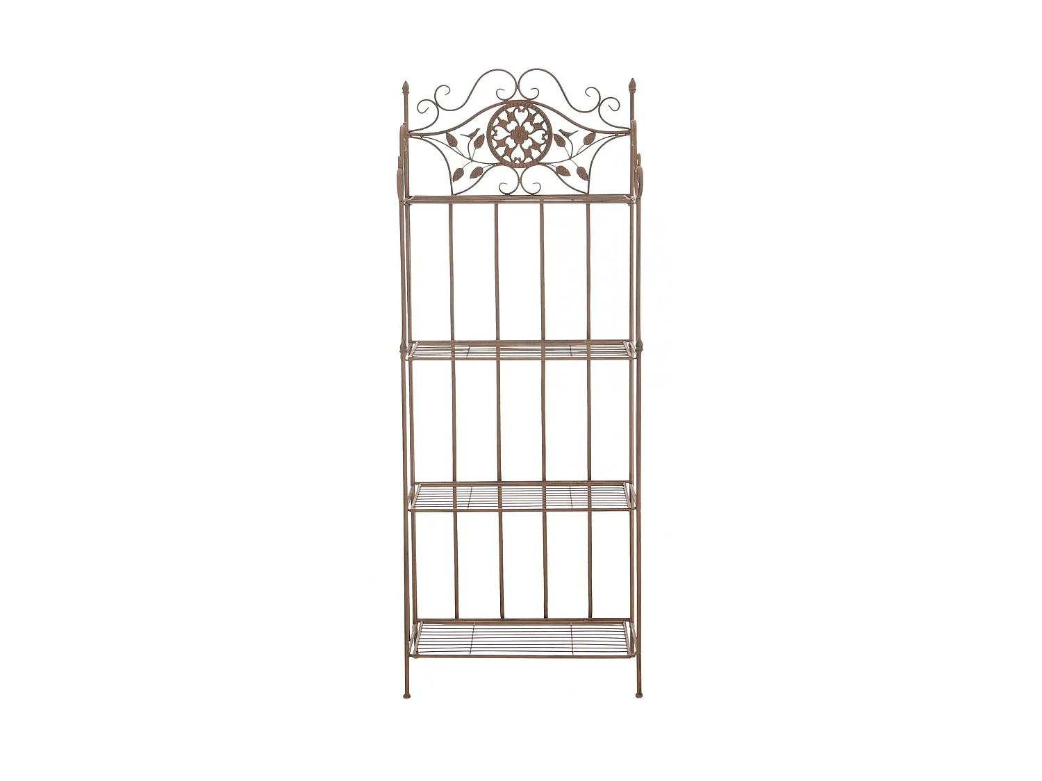 Étagères sur pied - Métal - 66 x 32 x 175cm - Marron antique - Flora