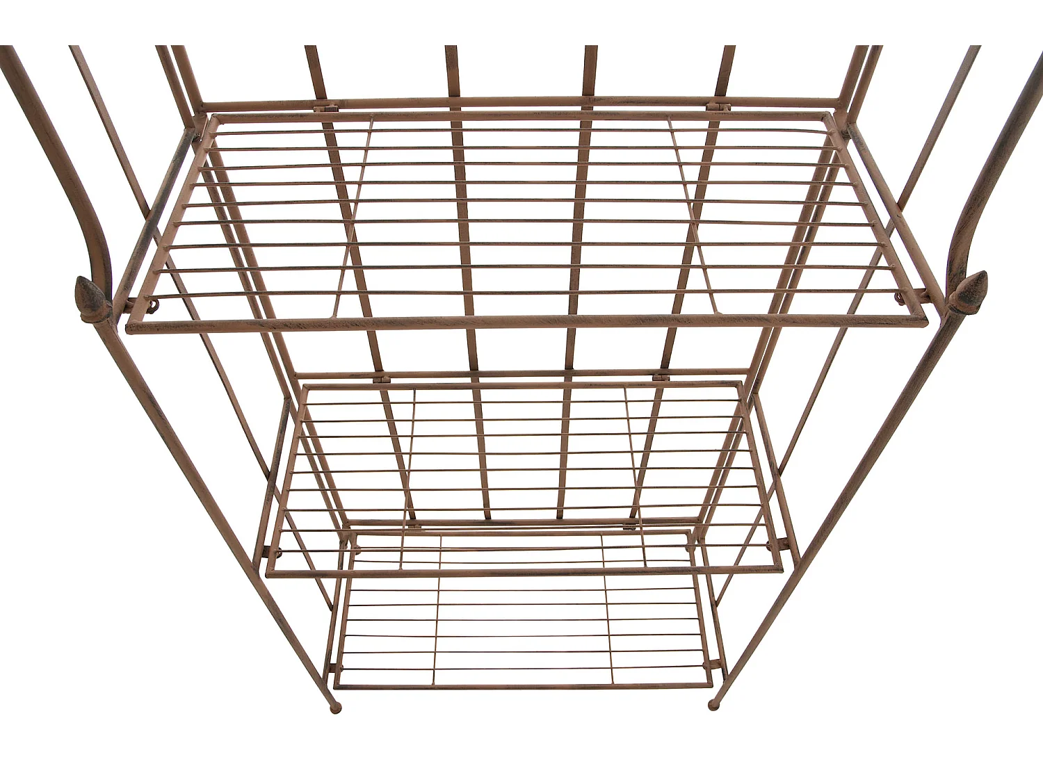 Étagères sur pied - Métal - 66 x 32 x 175cm - Marron antique - Flora