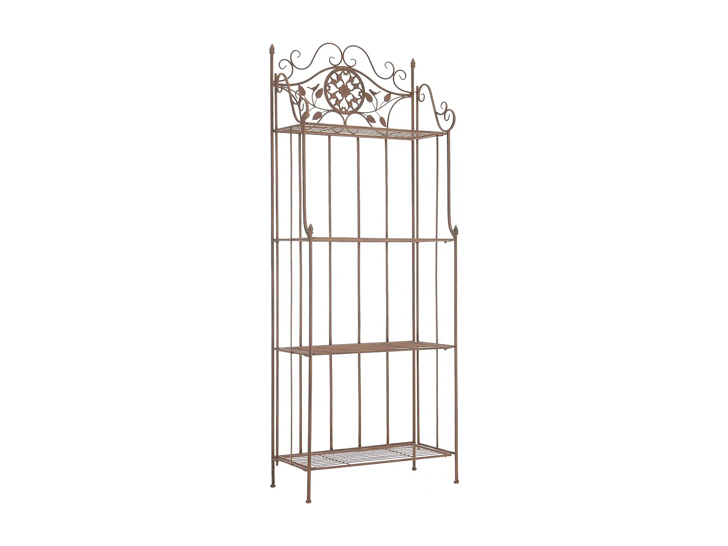 Étagères sur pied - Métal - 66 x 32 x 175cm - Marron antique - Flora