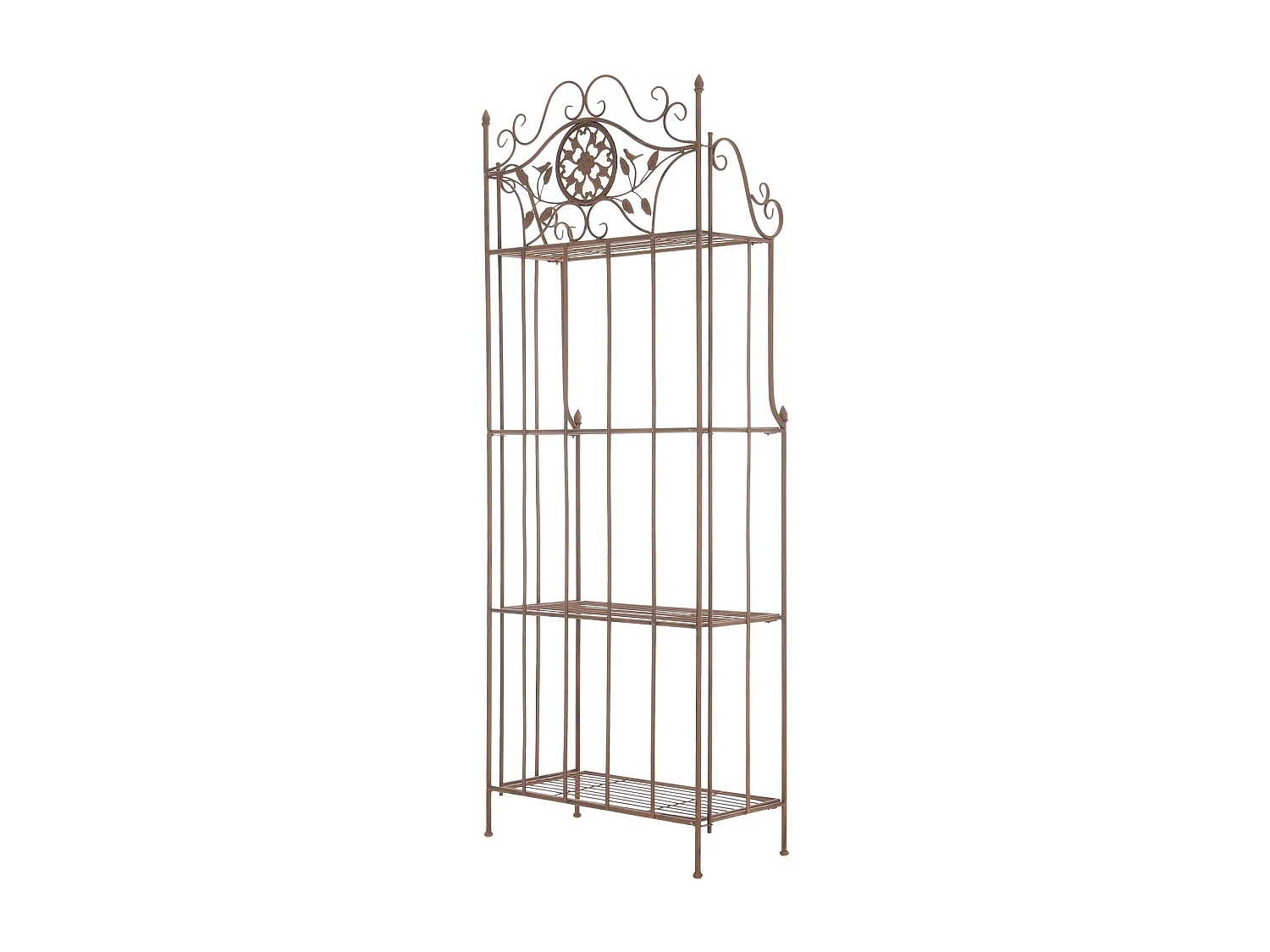 Étagères sur pied - Métal - 66 x 32 x 175cm - Marron antique - Flora
