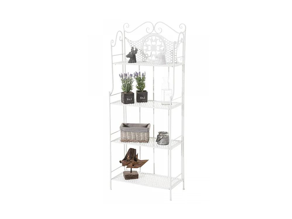 Étagères sur pied - Métal - 61 x 33 x 153cm - Blanc - Anika