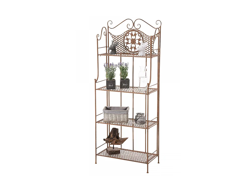 Étagères sur pied - Métal - 61 x 33 x 153cm - Marron antique - Anika