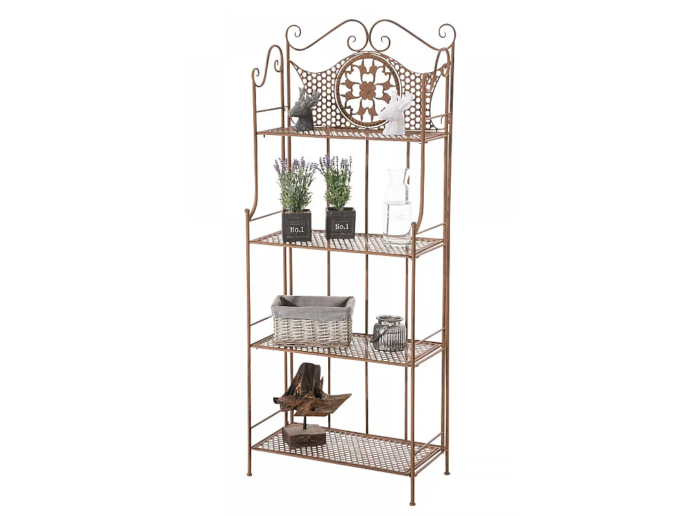 Étagères sur pied - Métal - 61 x 33 x 153cm - Marron antique - Anika