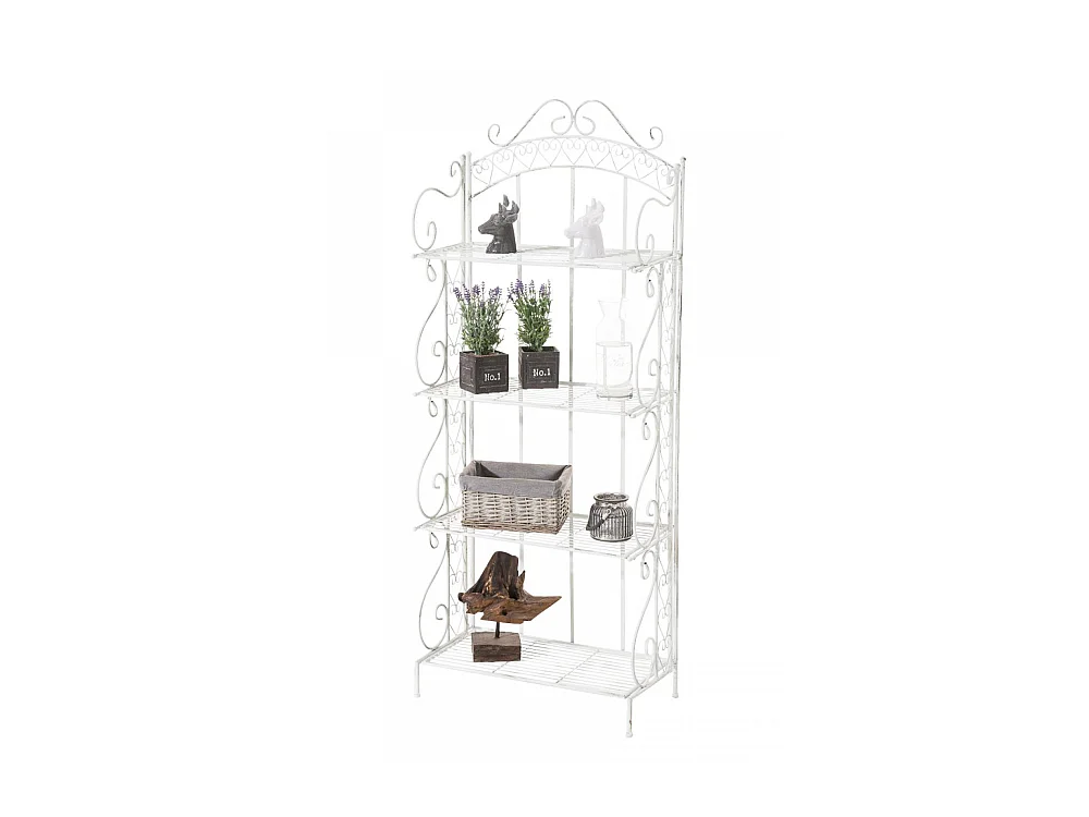 Standregal - Metall - 61 x 33 x 153cm - antik weiß - Antje