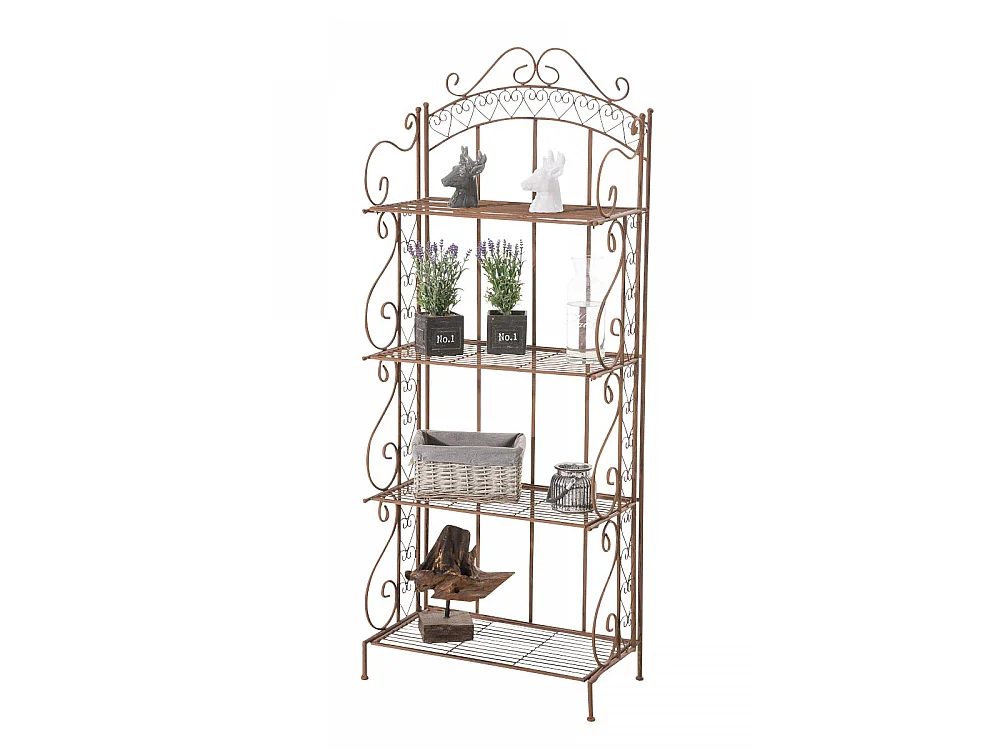 Staande plank - Metalen - 61 x 33 x 153cm - antiek bruin - Antje