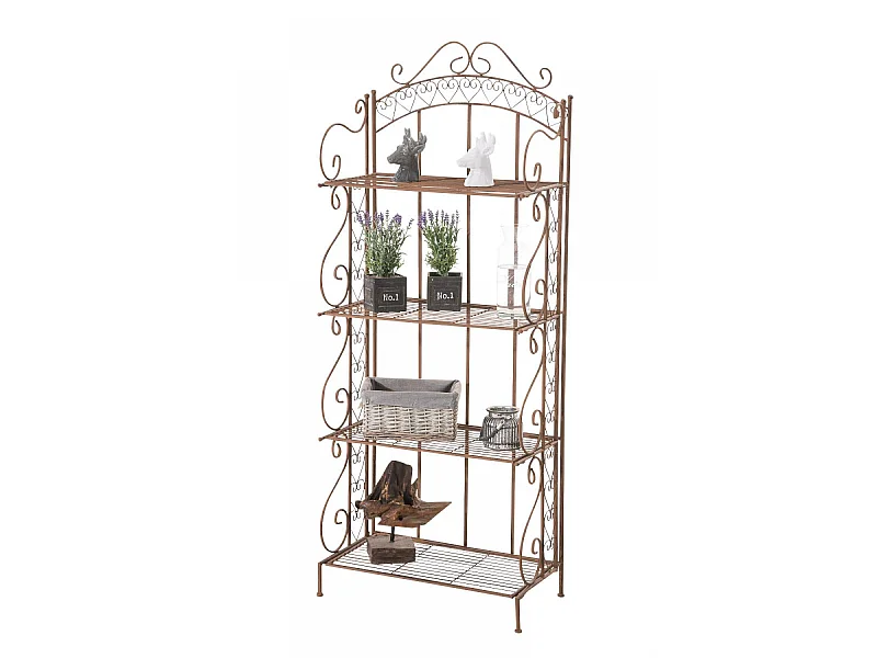 Étagères sur pied - Métal - 61 x 33 x 153cm - Marron antique - Antje