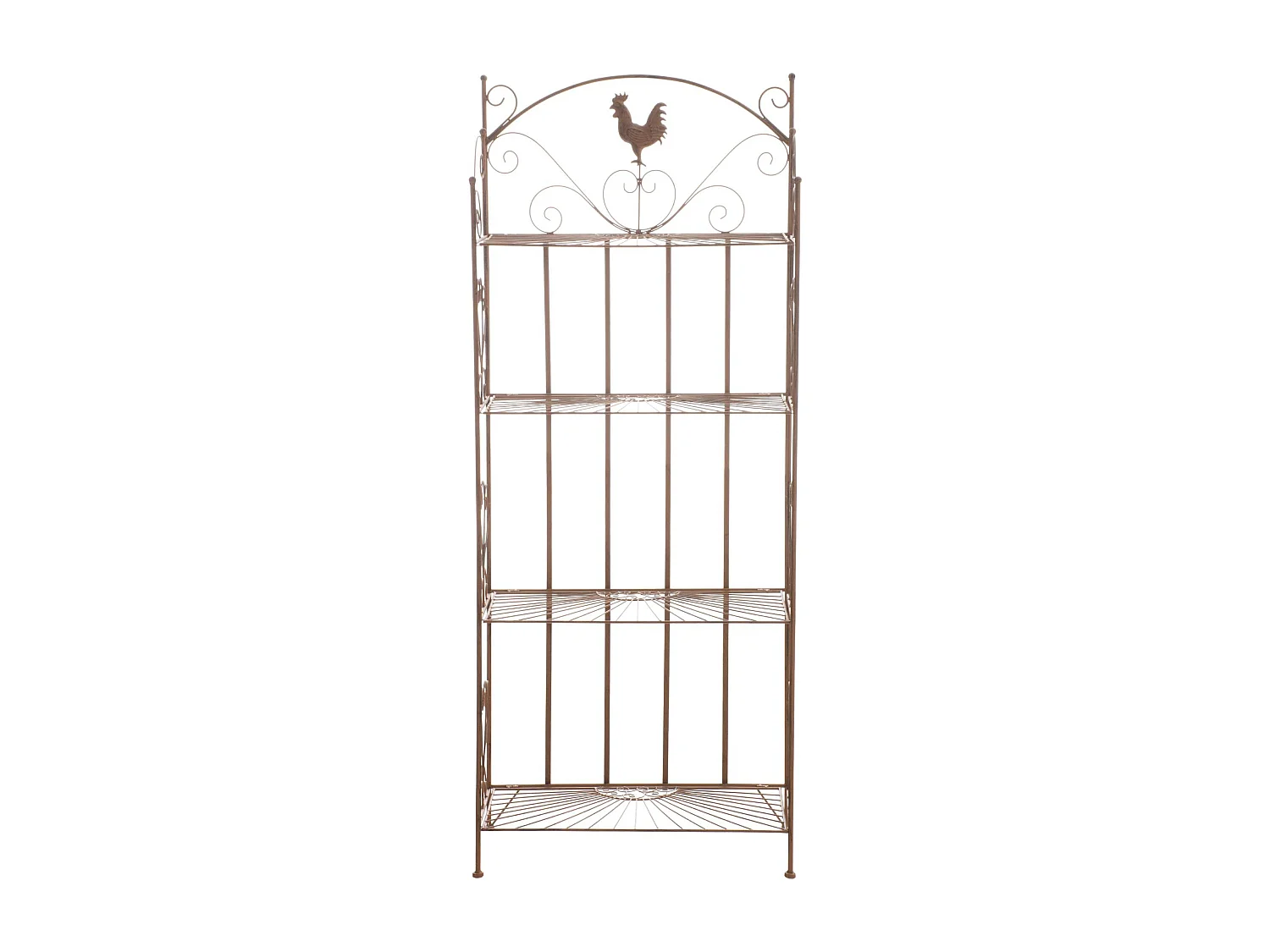 Étagères sur pied - Métal - 61.5 x 33 x 153cm - Marron antique - Mia