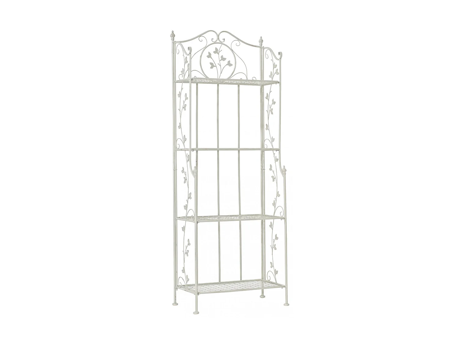 Étagères sur pied - Métal - 60 x 33 x 158cm - Blanc antique - Arona