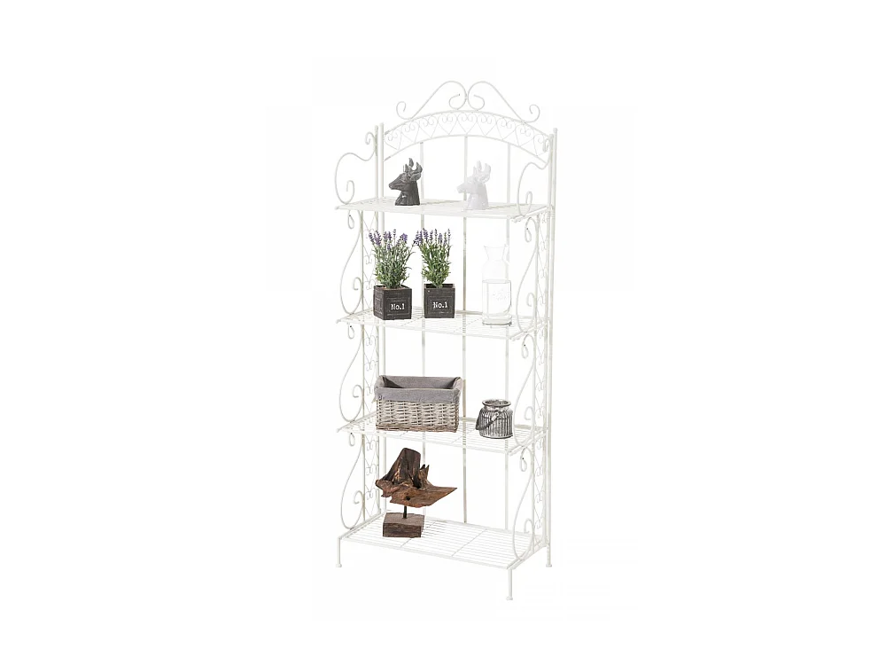 Étagères sur pied - Métal - 61 x 33 x 153cm - Blanc - Antje