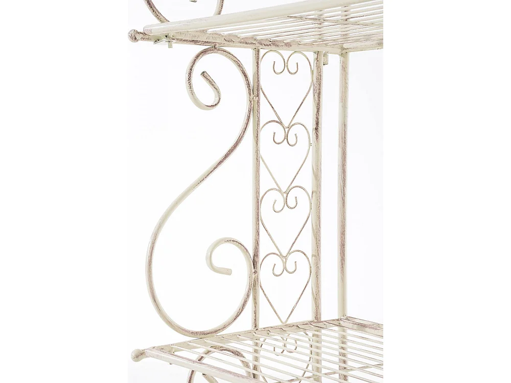 Staande plank - Metalen - 61 x 33 x 153cm - antiek/creme - Antje