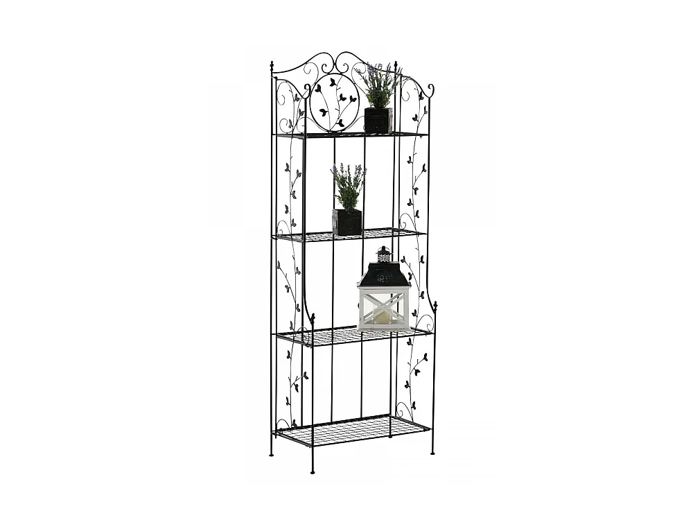 Étagères sur pied - Métal - 60 x 33 x 158cm - Noir - Arona