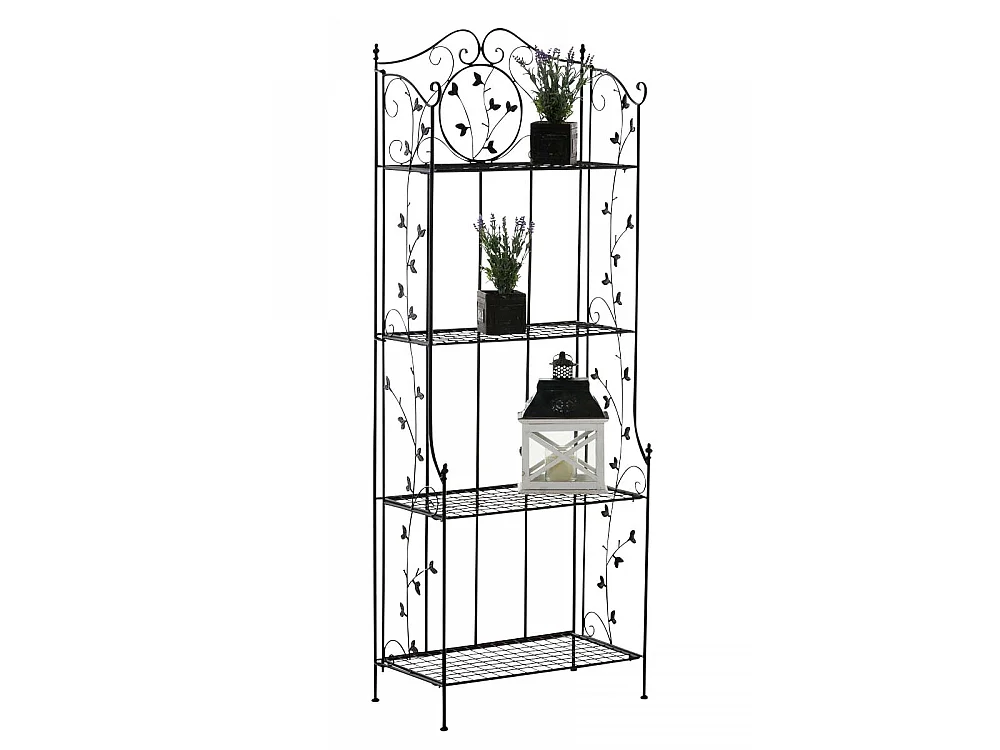 Étagères sur pied - Métal - 60 x 33 x 158cm - Noir - Arona